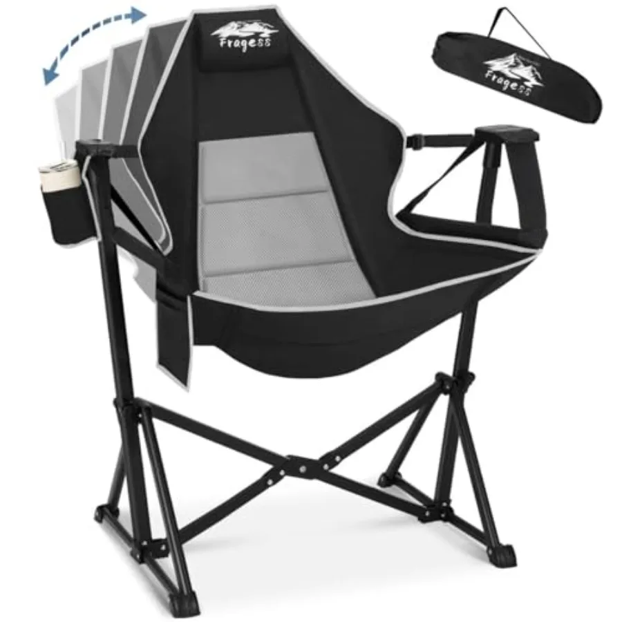 

Portable Hammock Camping Chair with Adjustable Back Folding Hammock Chair Supports 330lbs Camping Swing Chair for Adults Campin