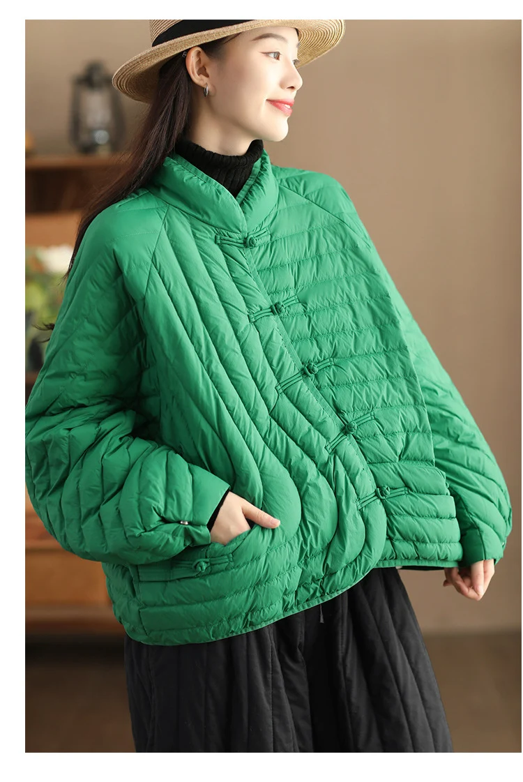 Schinteon Women Ultralight White Duck Down Jacket Over Size Loose Casual Autumn Winter Outwear Vintage Coat 2026 New