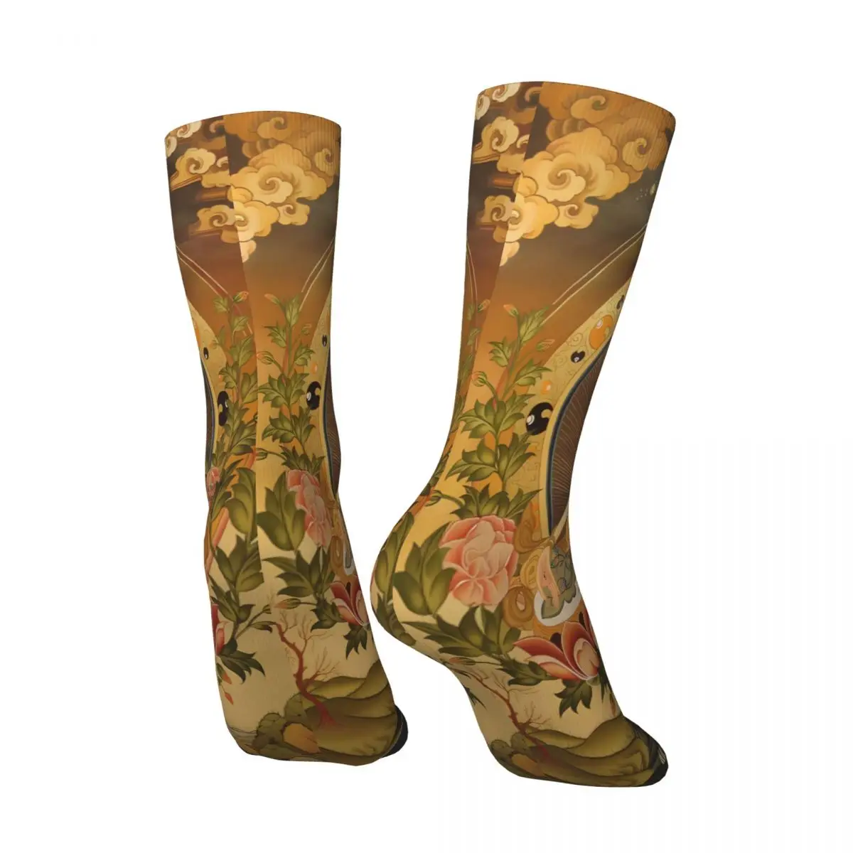 A Buddism Godness Guanyin Sock Printed Man Polyester