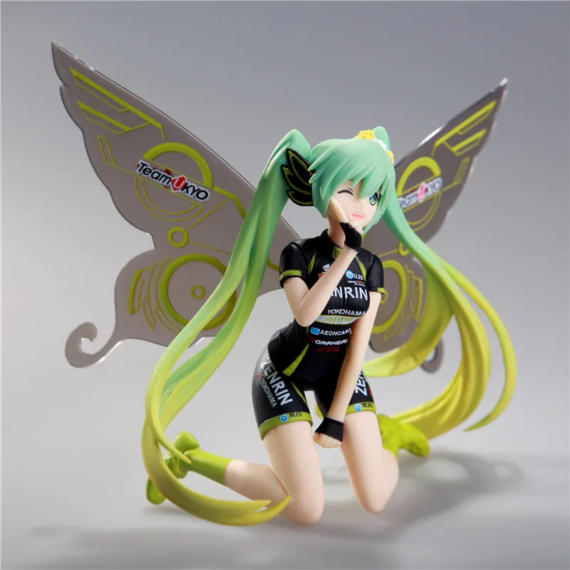 Figuras de acción de Hatsune Miku, juguetes de Anime, mariposa, Graffiti, equipo de carreras, chica arrodillada, modelo de adorno para colección de PVC, muñeca modelo