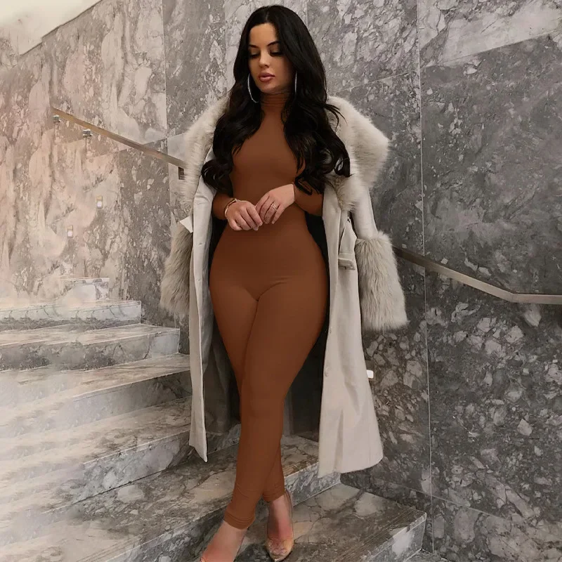 Customized LOGO 2023 Autumn/Winter New Tight Long Sleeve Plush Jumpsuit Women's Yoga Bodysuit  rompers womens jumpsuit