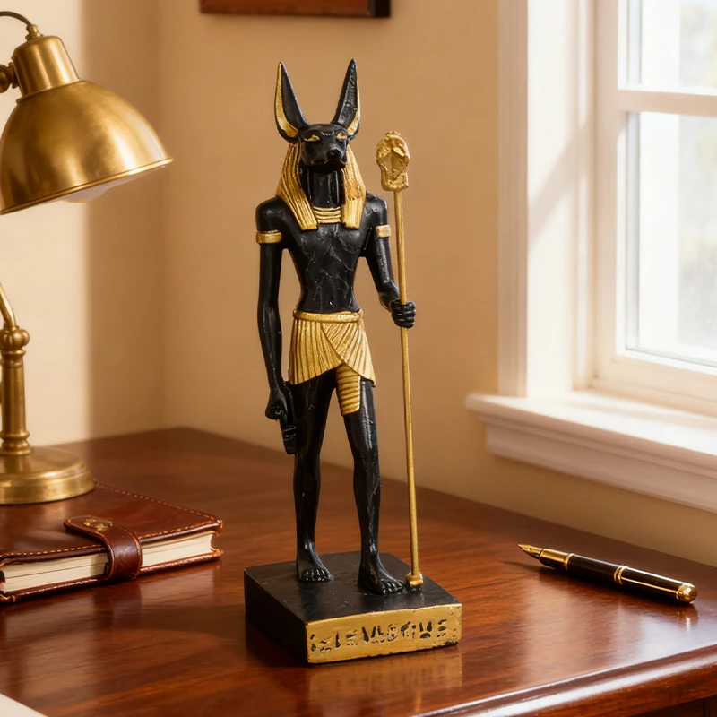 Egyptian Mythology Anubis Statue Resin Craft for Home Decoration in Bedroom, Living Room, and Study