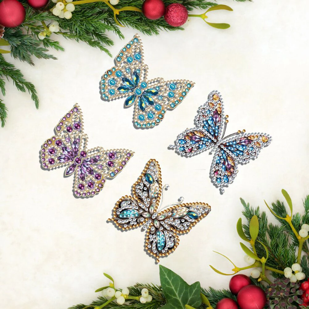 

4Pcs Diamond Painting Brooch Rose Diamond Painting Pins Diamond Painting Brooch Jewelry Kit for Wedding Party Gift