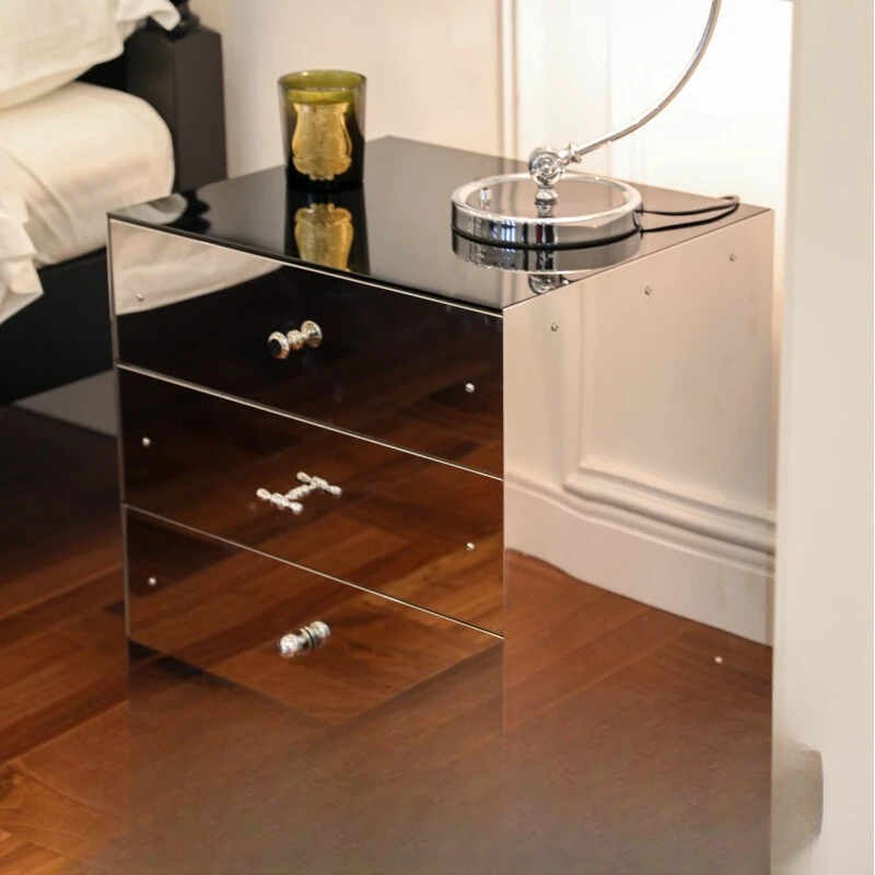 

Stainless Steel Mirror Cabinet Bauhaus Bedside SideStanding Dressing