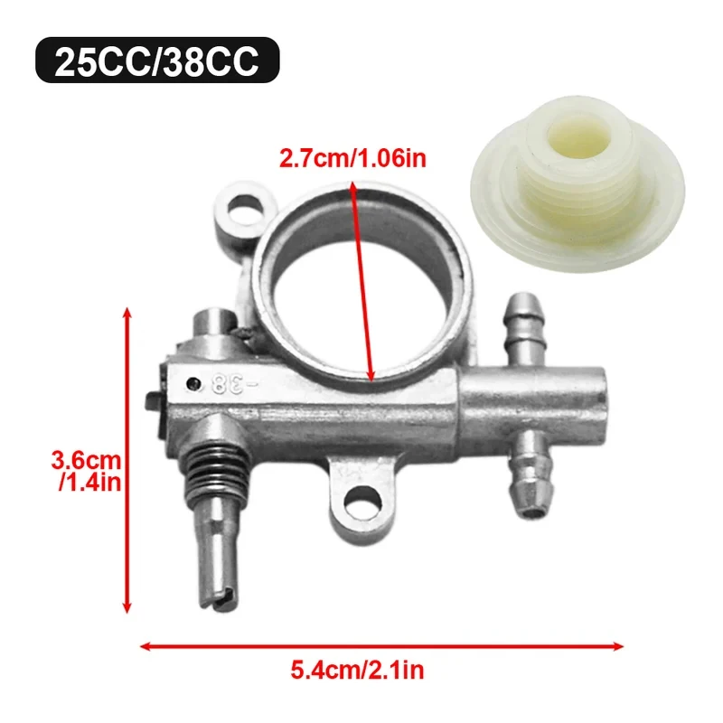 1Set Chainsaw Oil Pump + Worm Drive Gear, Replacement Repair Parts Fit 25CC 38CC Gas Chainsaw