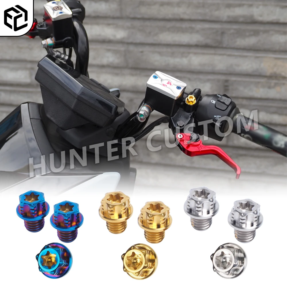 

2Pcs M10×10mm Screws Motorcycle Rear view Mirror Hole Plugs Screws Anti-Rust CNC Titanium Alloy Screws Accessories