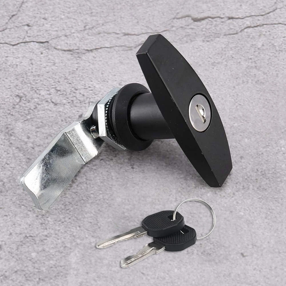 T-Handle Door Lock, Truck Camper Trailer Locking Latch, Zinc Alloy Lock, for Garage Door Lock Truck Camper Cabinet Door