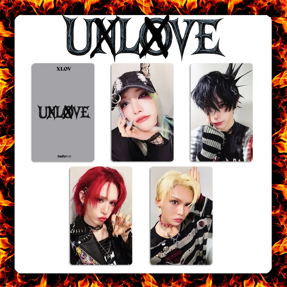 4pcs/set XLOV Album UXLXVE Photocard HelloLive Starlike Bonus Card Bright Film Wumuti Rui Hyun Haru Fans Collection