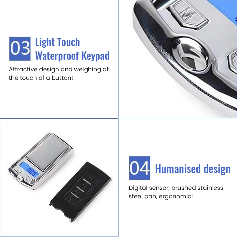 1Pcs 200g/100g 0.01g Precision Portable Car Key Shape Mini Digital Pocket Electronic Gram Scale with LCD Display and Batteries