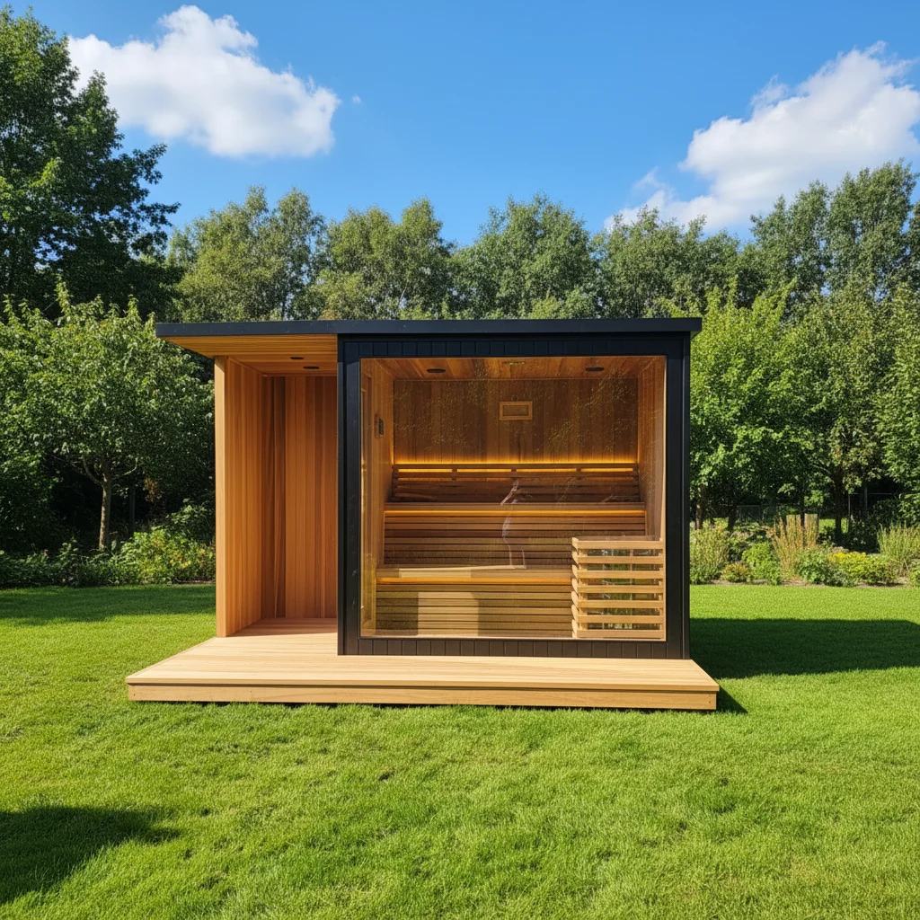 Customizable Solid Wood Sauna Room Red Cedar Wood Shower Sauna Room