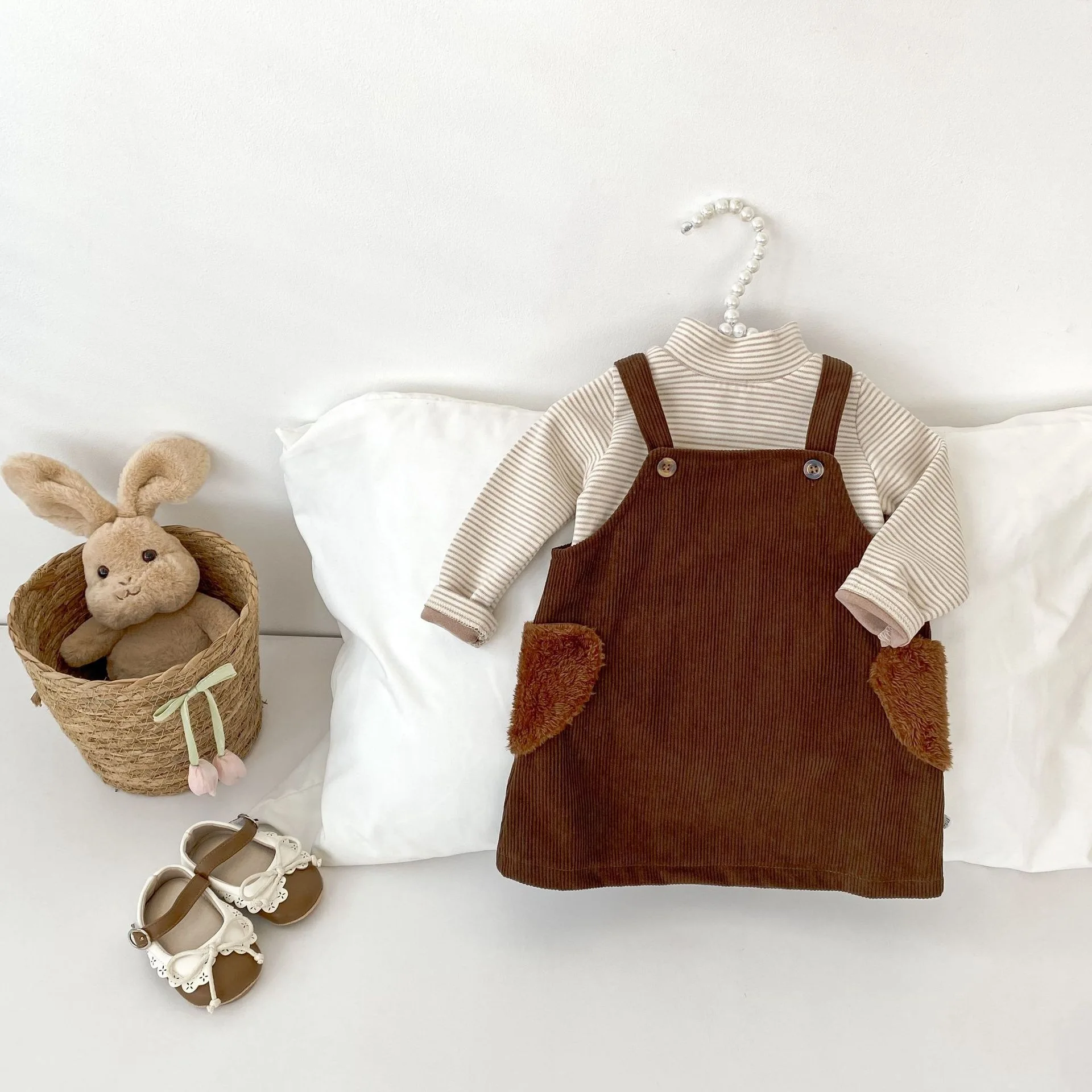 2026 New Spring Fall Girls Corduroy Heart Suspender Dress | Jumper Dress | Cute Trendy Outfit