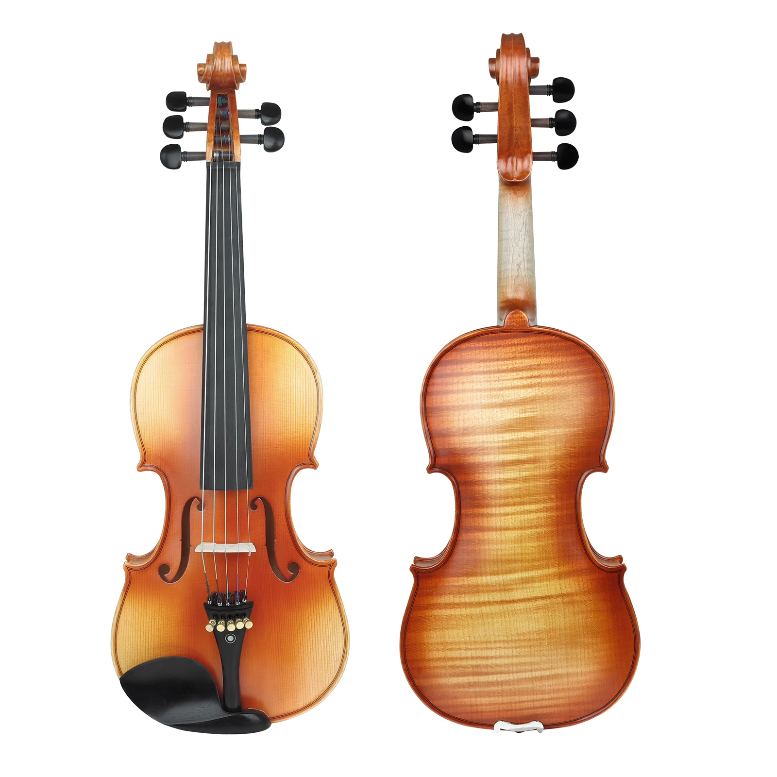 Upscale AV-95 5 String Violins Spruce Wood Body Ebony Accessories 4/4 Solid Wood Tiger Stripe Senior Violin