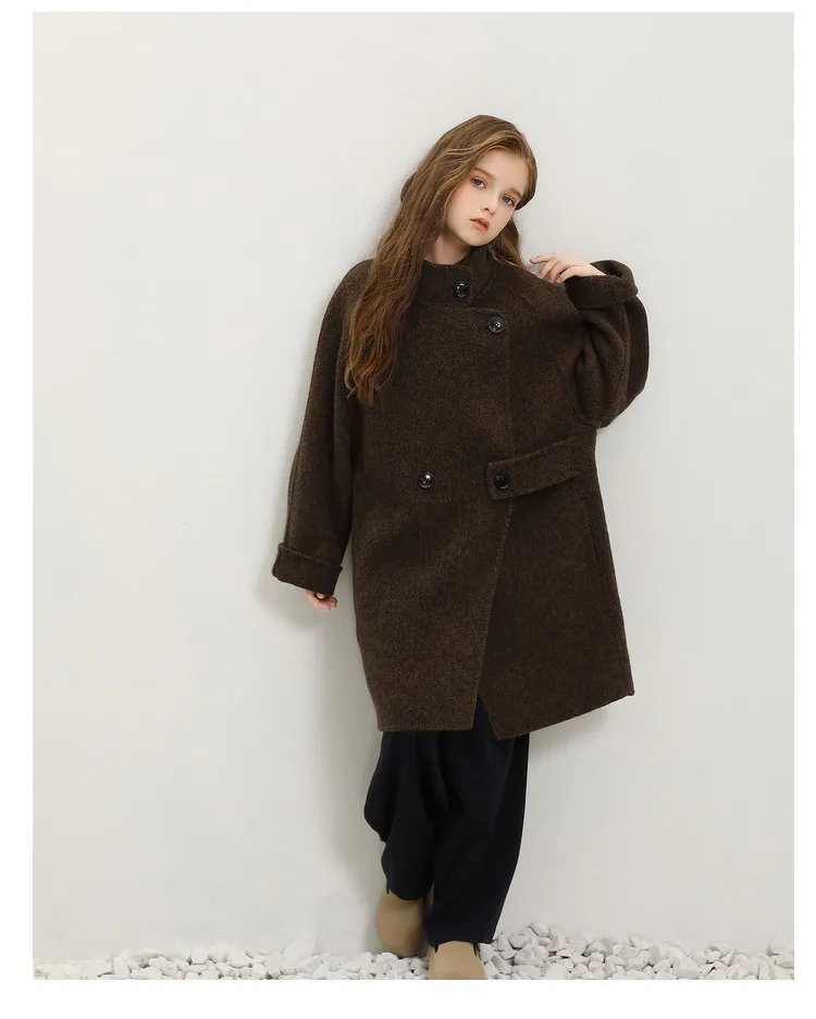 Children's Double-sided Cashmere Coat Autumn Winter Wool Coat for Boys Girls Elegant Fashionable Children's Clothing Comfortable image 4