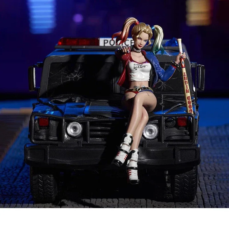 New Marvel Comics Suicide Squad Harleen Quinzel Police Alloy Car Figure Pvc Model Desktop Ornament Decoration Collection Toys