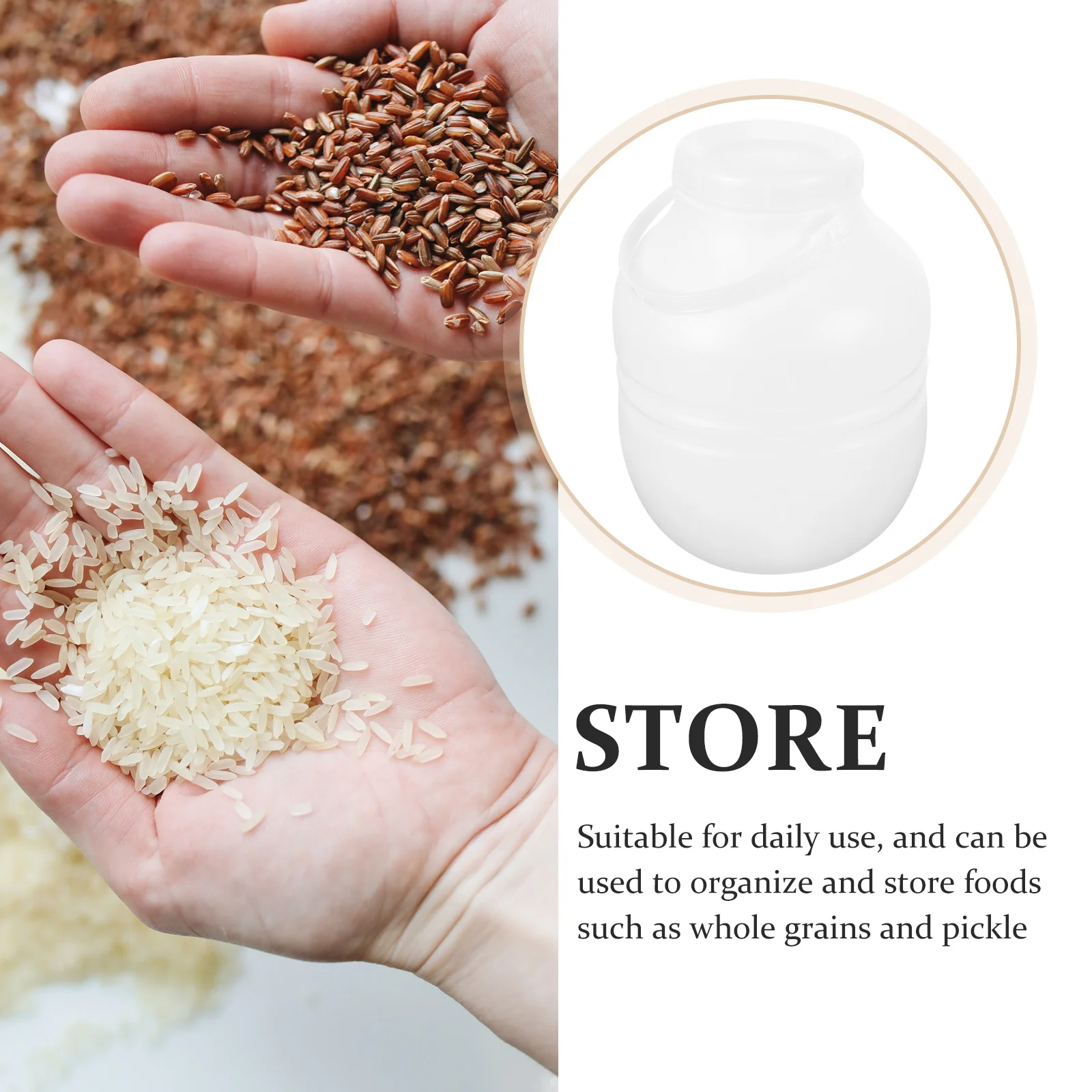 

Large Capacity Plastic Storage Jar Airtight Seal for Pickling Fermenting Kitchen Jar Multi Use Food Storage Container