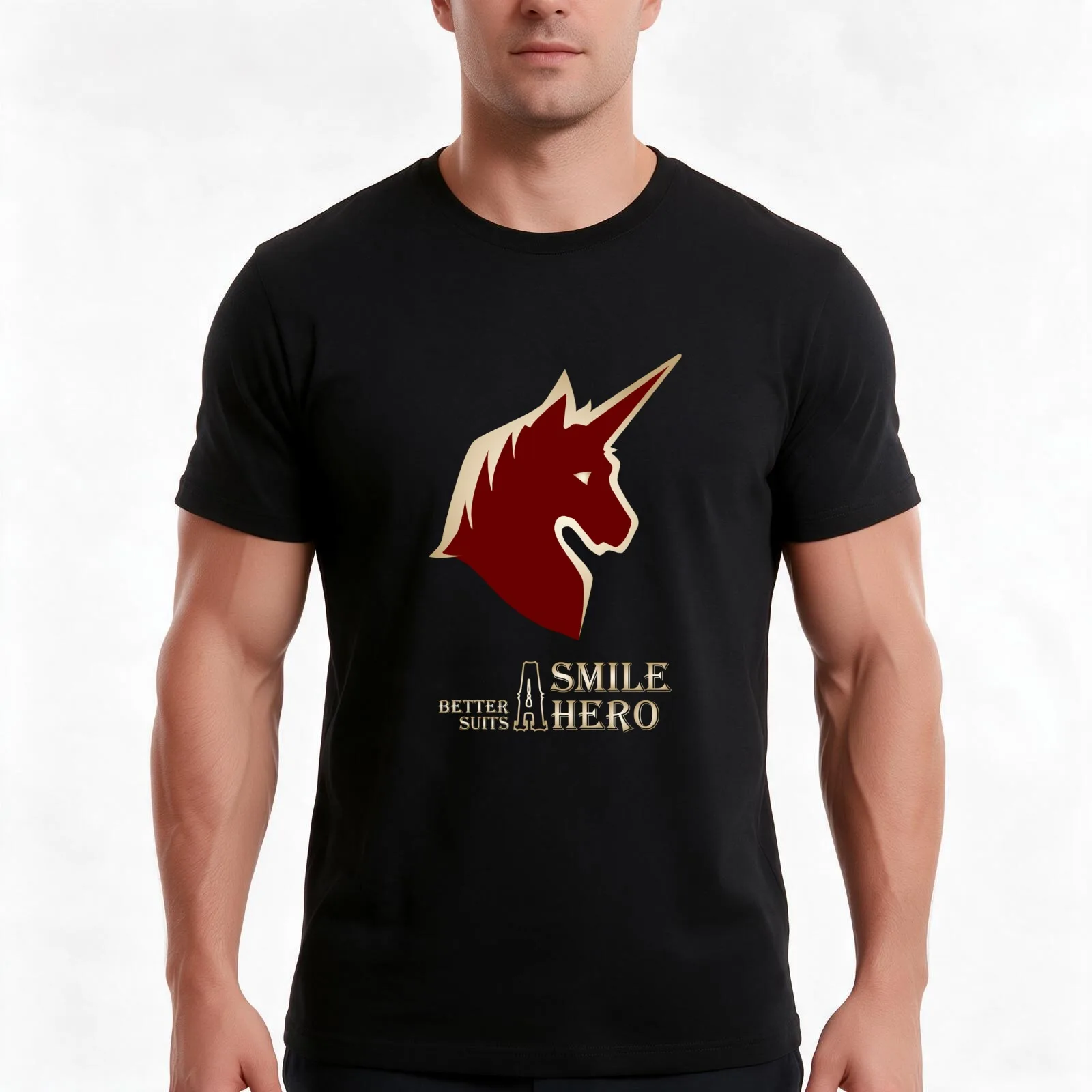 A Smile Better Suits A Hero T-Shirt Summer Casual Cotton Tee Oversized Streetwear Tops Vintage Graphic Print 100% Cotton