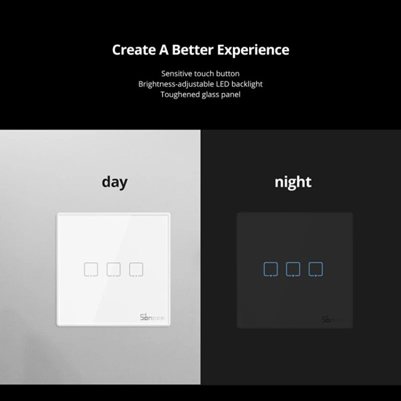 Смарт-выключатель SONOFF T2EU сенсорный настенный с поддержкой Wi-Fi