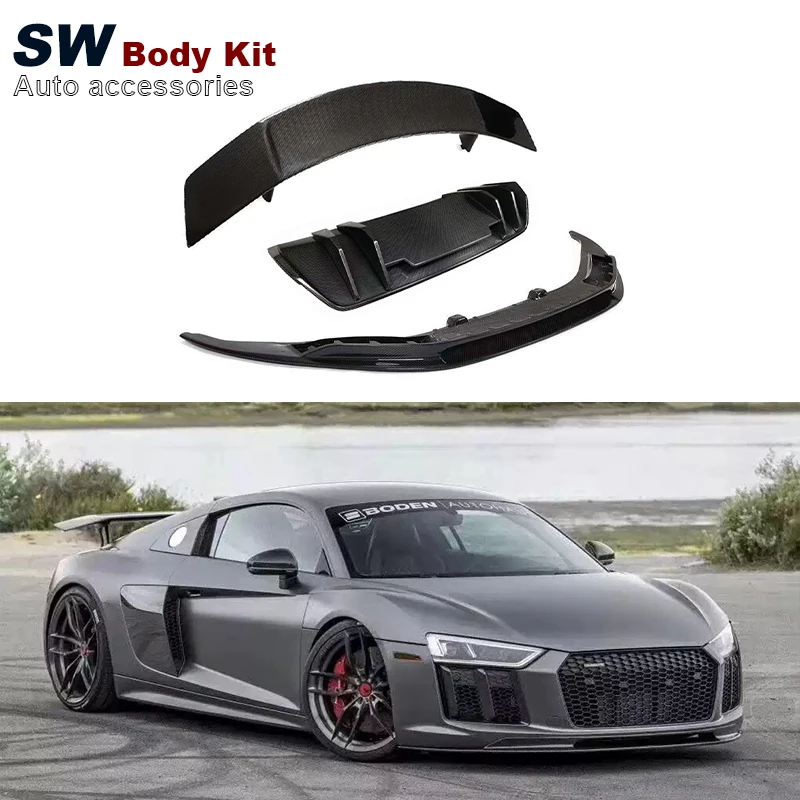 

Carbon Fiber Vorsteiner Style Body Kit For Audi R8 V8 V10 2016-2018 Upgrade Front Lip Rear Diffuser Spoiler Performance Kit