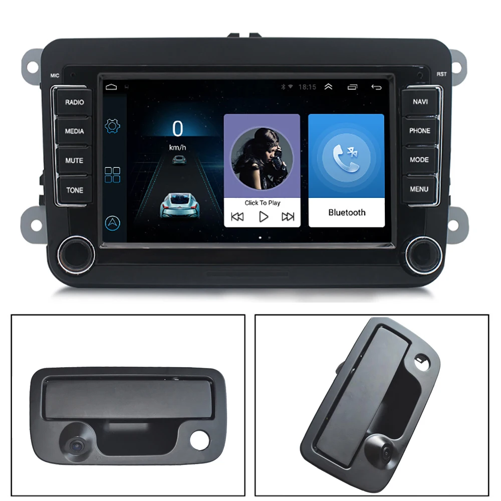 wireless Carpaly GPS 7 inch Android car radio Navigation +Trunk Handle Rear View Backup camera for VW Amarok