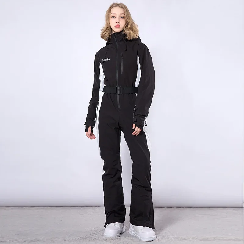 2025 Winter New One-Piece Ski Suit Women Overalls Slim Fit Warm Outdoor Sports Snowboard Set Ski Jumpsuits Wind Proof Waterproof