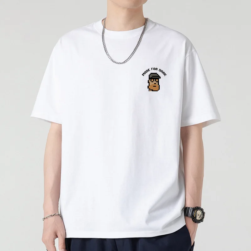 

Cotton Short-Sleeved T-Shirt Men's Summer Load Heavy Loose Teenage Round Neck Clothes Tide Trend 2025 New Short-Sleeved T-Shirt