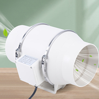 220V Exhaust Fan Silent Duct Ventilation Fan 2600RPM Duct Fan Pipe Extractor for Kitchen Bathroom Toilet (HF-100/HF-150/HF-200)