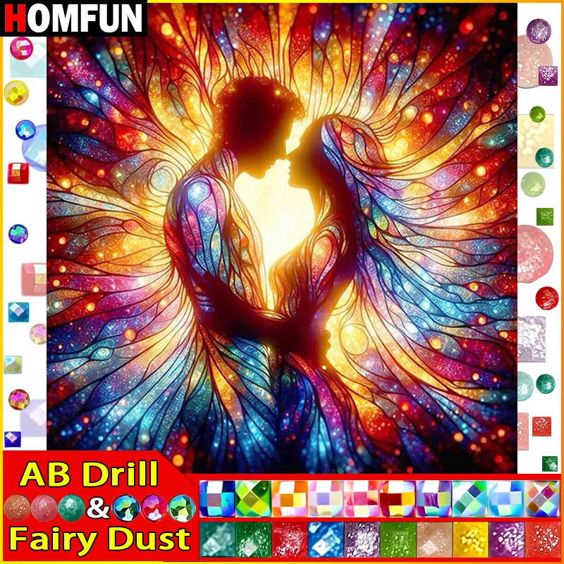 HOMFUN Fairy Dust AB 5D Diy Diamond Painting Cross Stitch 