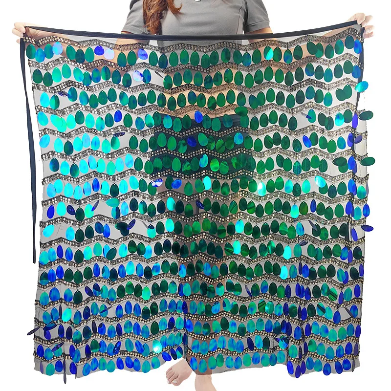 ที่กําหนดเองผู้หญิงผู้ใหญ่Belly Dance STAGEเครื่องแต่งกายประสิทธิภาพMermaidเลื่อมห่อก้นเพิร์ลปักกระโปรง