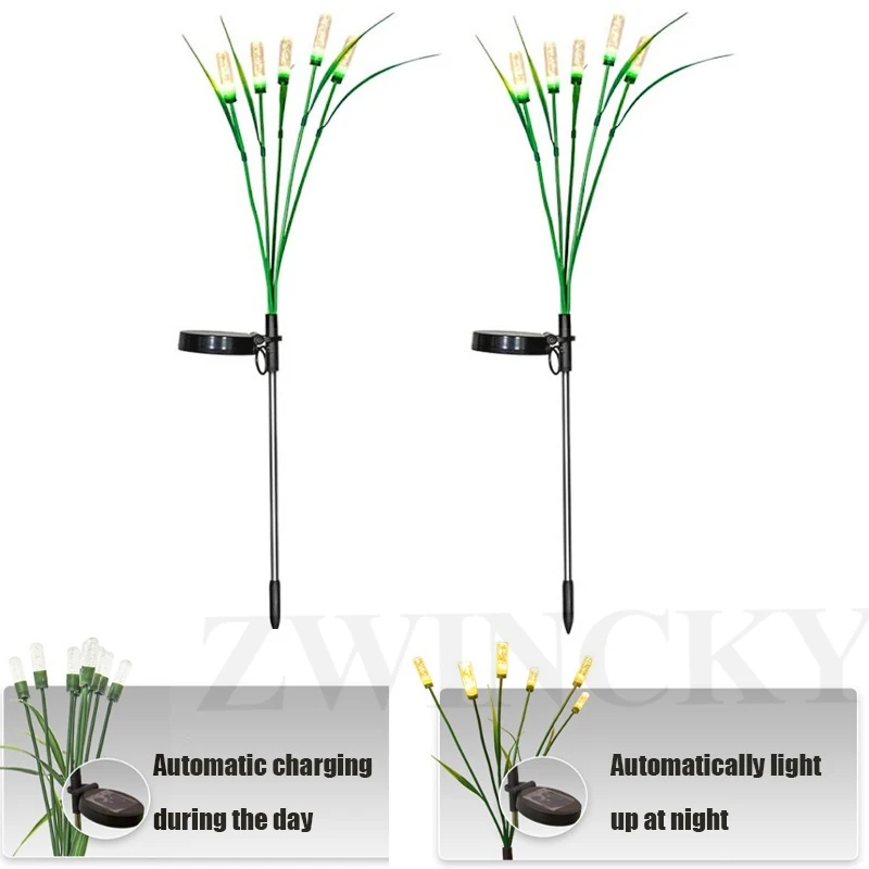 1PCS Outdoor Solar Reed Lights Waterproof Bubble Stake Lights For Garden Pathway Courtyard Decor Lawn Holiday Light