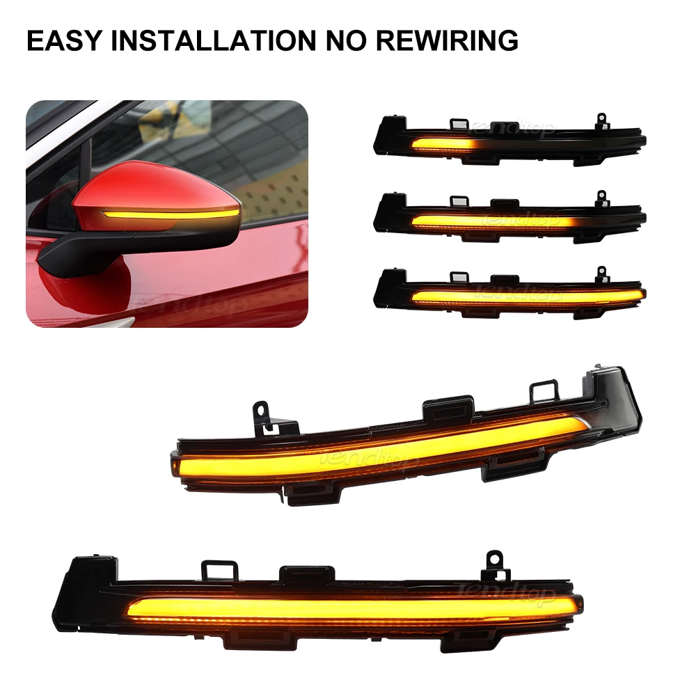 LED Dynamic Rearview Mirror Turn Signal Indicator Light Smoked  Blinker Lamp For VW ID4 ID.4 E21 2020-2024
