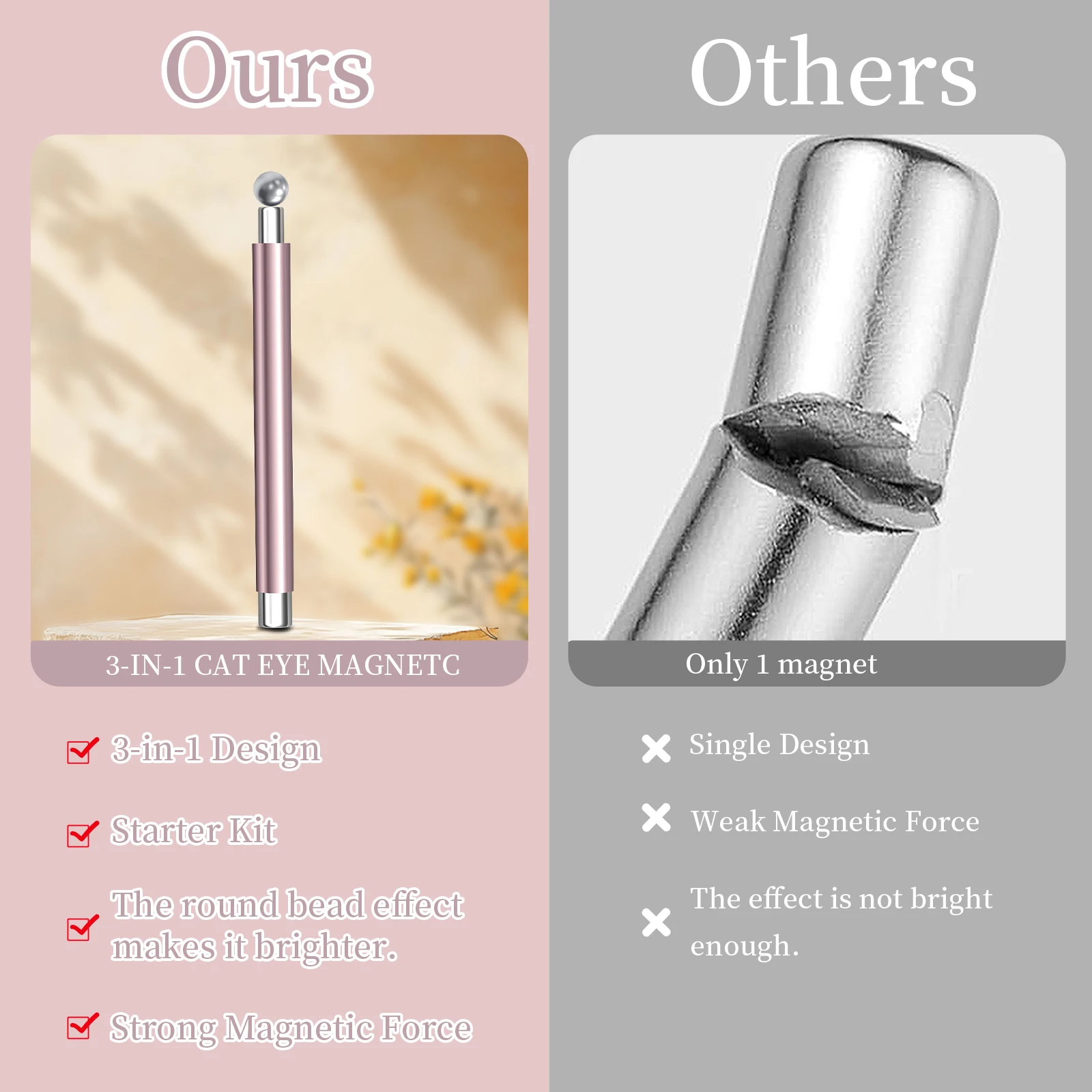 4-in-1 Katzenaugen-Nagelmagnet-Set, magnetischer Stift, runder Herz-Magnetstift für Katzenaugen-Gel-Nagellack, DIY-Salon-Nagelkunst-Maniküre-Werkzeuge – Detail 8
