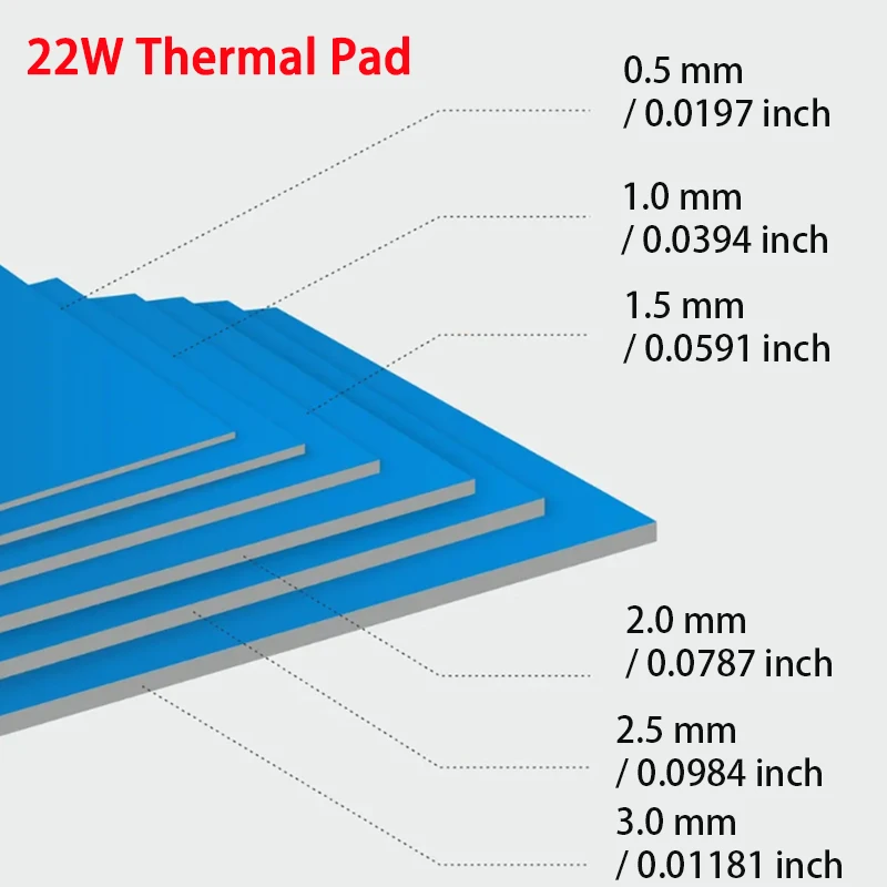 

22 Вт GPU CPU термопрокладка радиатор охлаждение проводящая силиконовая прокладка 100x50/100x100 мм Высокое качество 0,5 1,0 мм теплоизоляционная прокладка