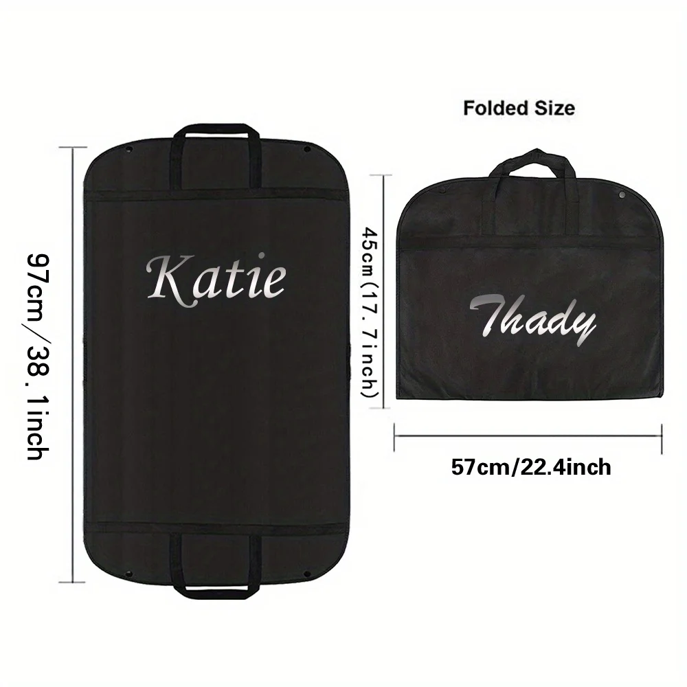 Personalized Customized Name Clothing Dust Cover Carry Handles Hanging Organizing Bag Custom Products Enclosed Zipper Bags