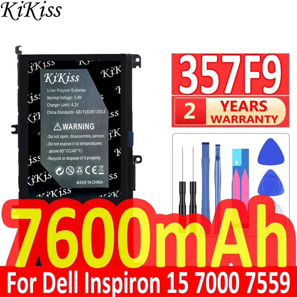 357F9 KiKiss Portable Battery 7600mAh For Dell Inspiron 15- 7000 7559 7557 7566 7567 5576 INS15PD-1548B INS15PD-1748B