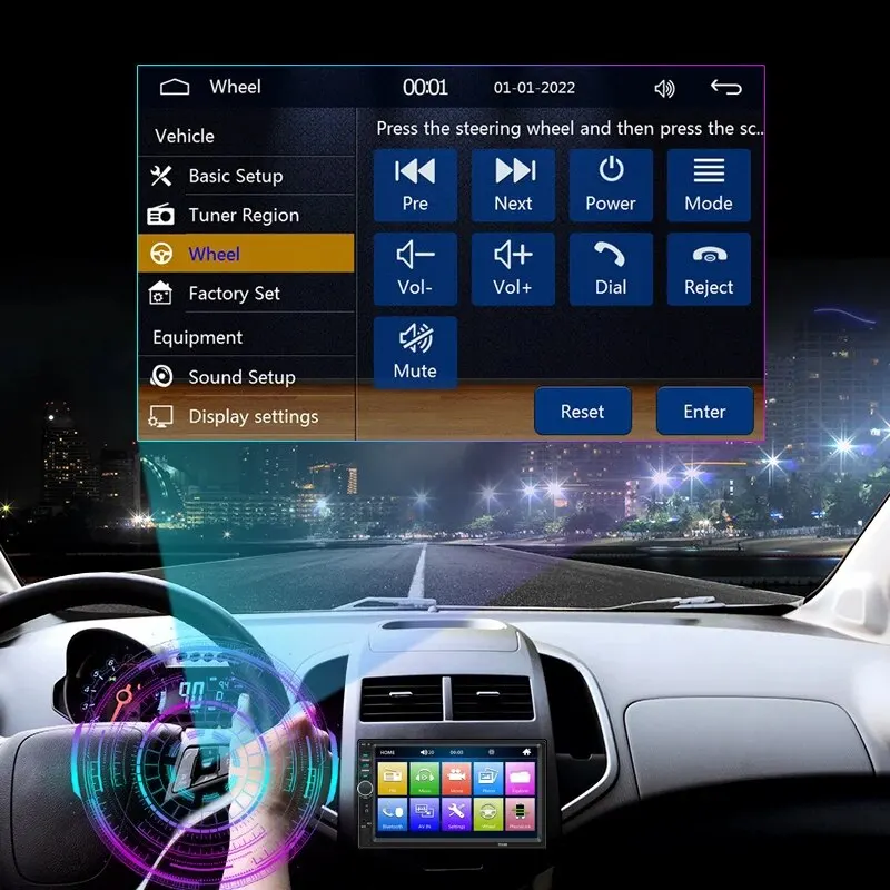 Acodo 7inch 2din Radio Wired Carplay Stereo Touch Screen Automotive Multimedia Bluetooth USB TF FM Radio Autoradio CarMP5 Player