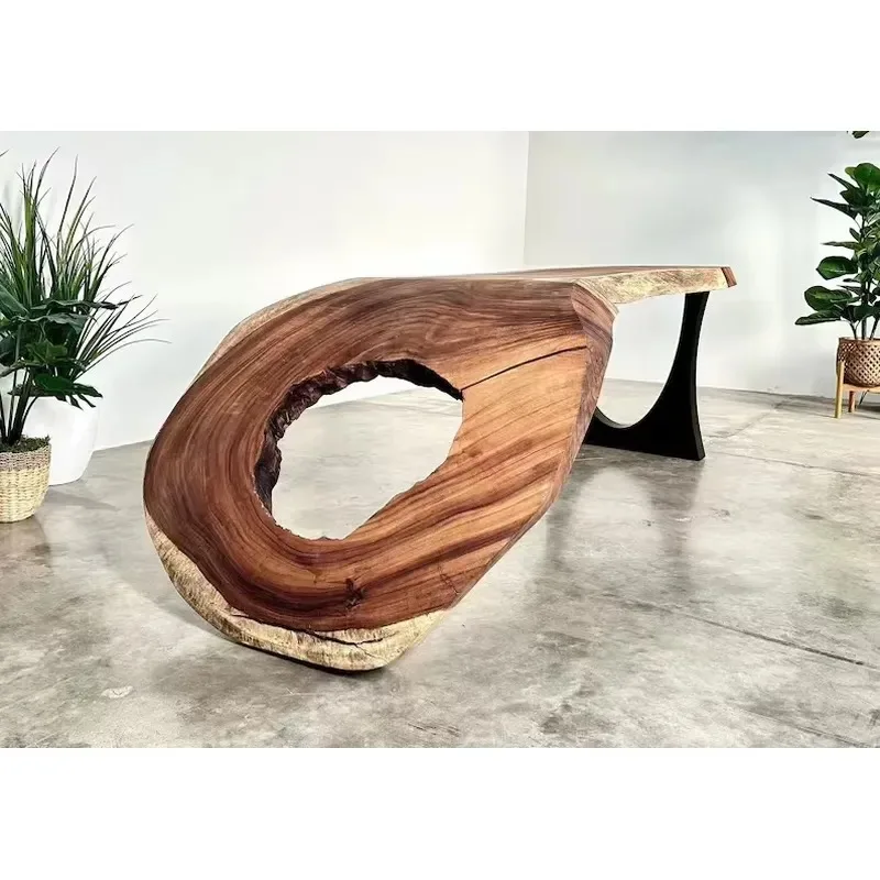 Customizable Walnut and Oak Solid Wood Coffee Table for Living Room Available in Various Sizes Modern Minimalist Design