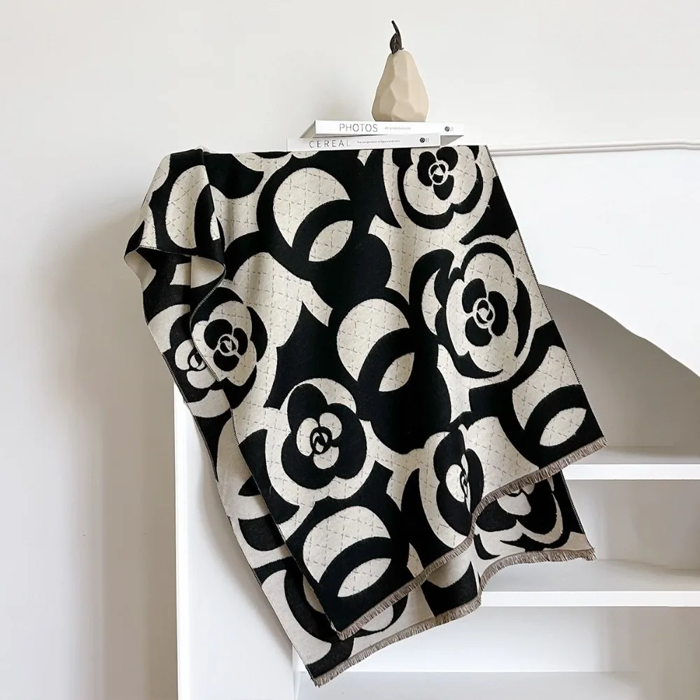 

Cozy Luxury Imitation Cashmere Scarf Versatile Windproof Pashmina Blanket Warm Thick Women Winter Shawl Winter Season