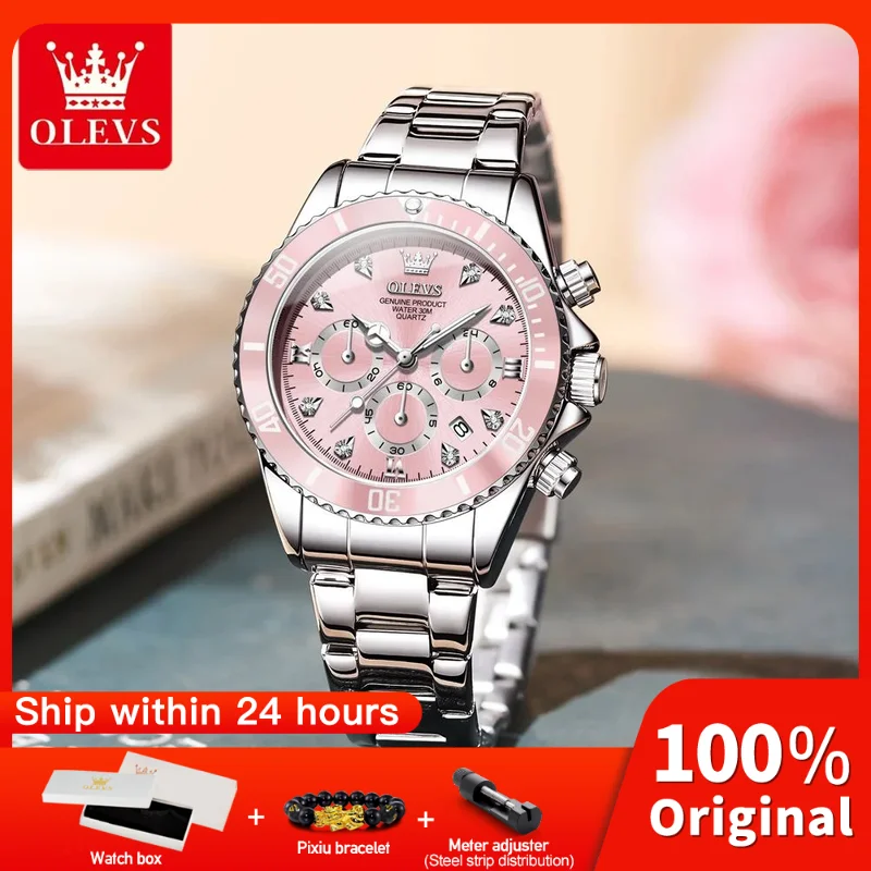 OLEVS 5632 Womens Watch Elegant Luxury Quartz Watch Zircon Scale Waterproof Luminous Automatic Date Ladies Watch Gifts Original