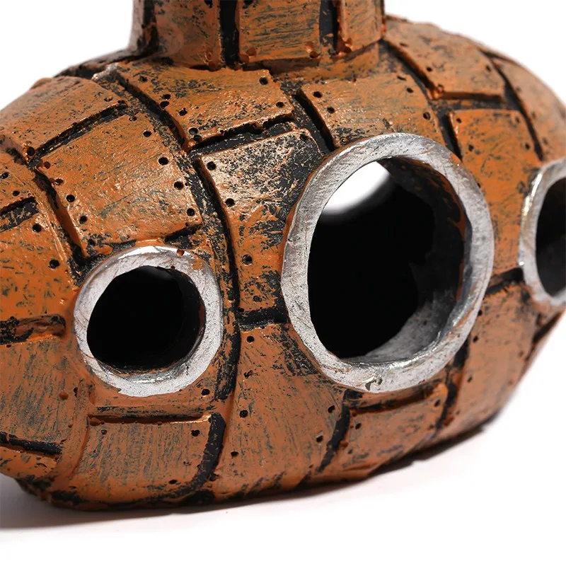 الغواصة ثلاثية الأبعاد الراتنج حوض للأسماك ديكور الأسماك الروبيان المأوى كهف هدية عيد ميلاد مثالية ديكور مكتب المنزل خزان الأسماك #5