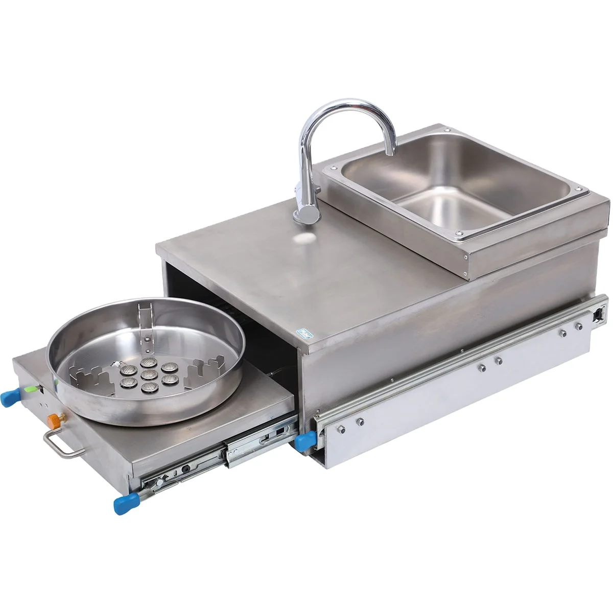 

For Caravan RV Motorhome RV Stainless Steel Pull Out Gas Stove Burner Cooker With Intergrated Sink And Faucet For Caravan RV