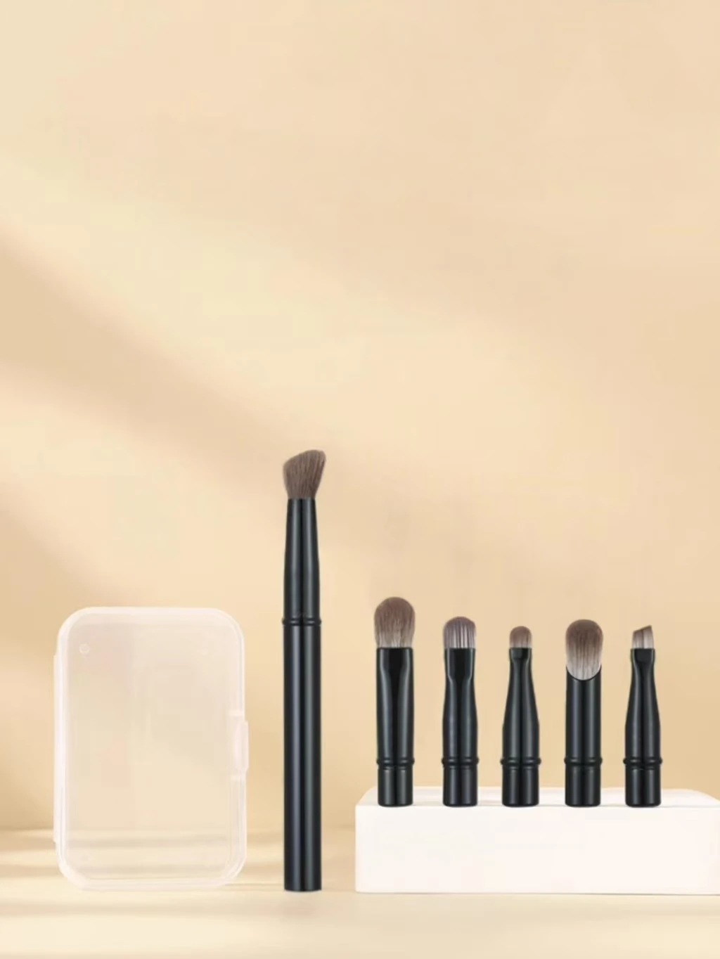 6個入りポータブルメイクブラシ交換用ブラシヘッドノーズシャドウブラシトラベルセット