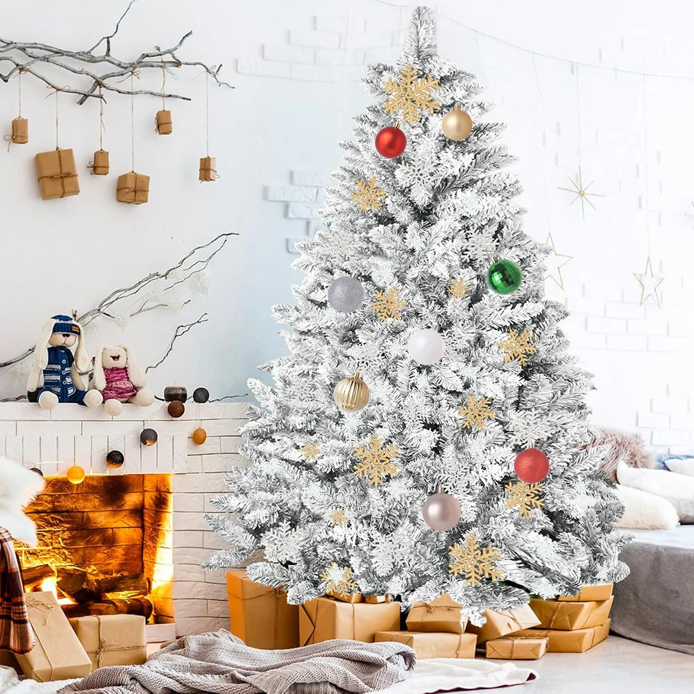 72pcs Plastic Christmas Balls, 2.6cm Christmas Tree Ornaments Hang Pendant Balls Xmas Tree Baubles for New Year Xmas Tree Decor
