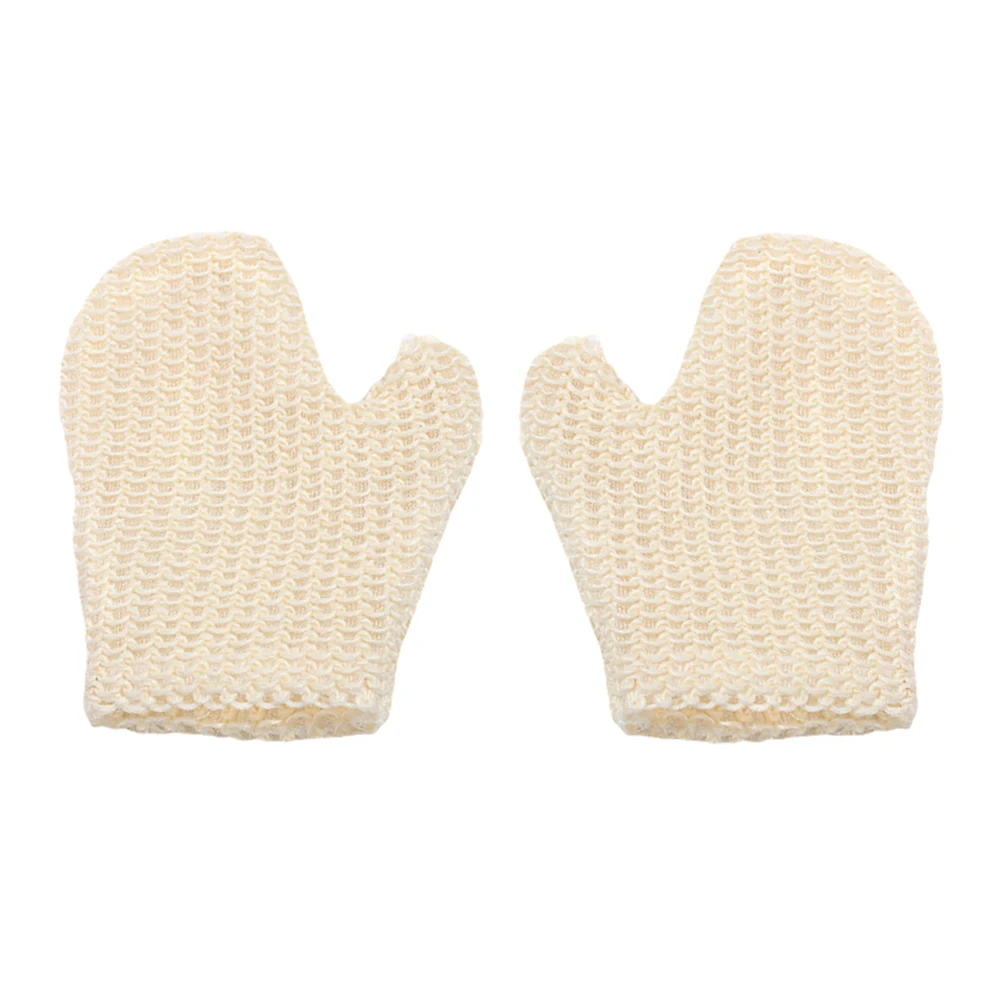 2pcs Bath Scrub Mitten Exfoliating Shower Gloves Natural Sisal Body Scrubber Lightweight Travel Exfoliating Bath Mitten Camping