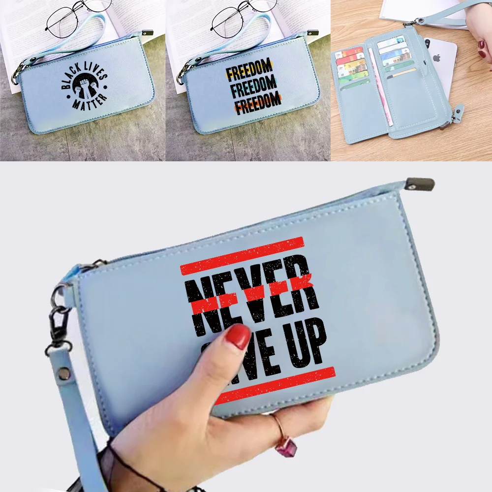 

New Zipper Long Wallet Large Capacity Multicard Bag Word Print Outdoor Coin Purse Multifunctional Daily Commute Wallet Unisex