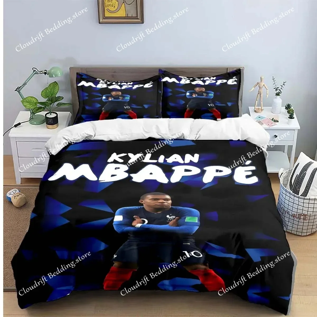 Fashion Football Star M-Messi R-Ronaldo Printing Bedding Set Duvet Cover Comforter Bed  Youth Kids Girl Boys Luxury Gift592FQH