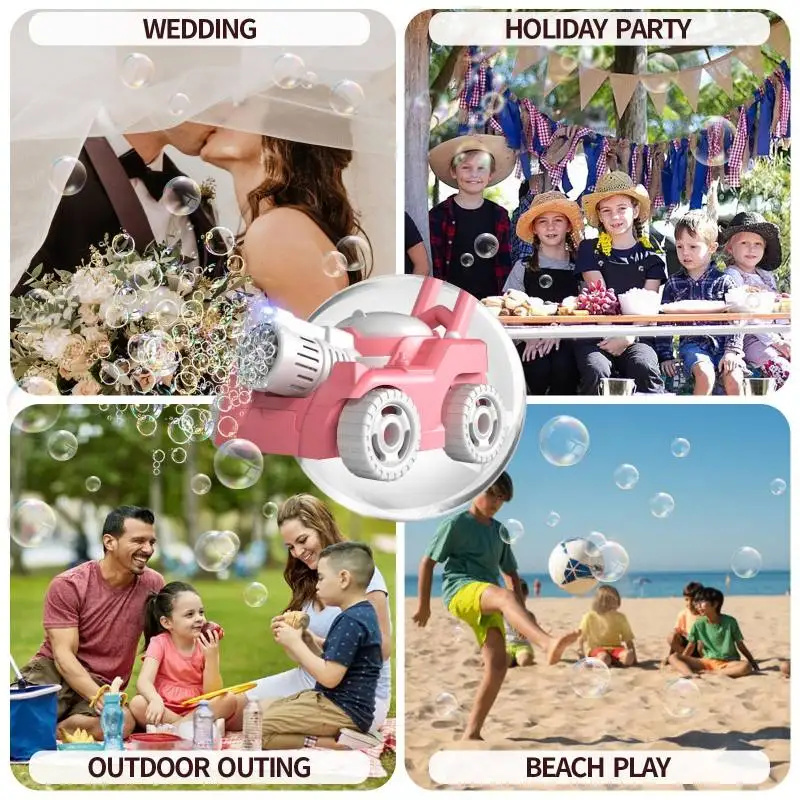 Blasenmaschine elektrisches vollautomatisches Kinderwagenspielzeug! 10-Loch-starke Blase, ein Sommer-Outdoor-Gaming-Tool für Babys und Kinder