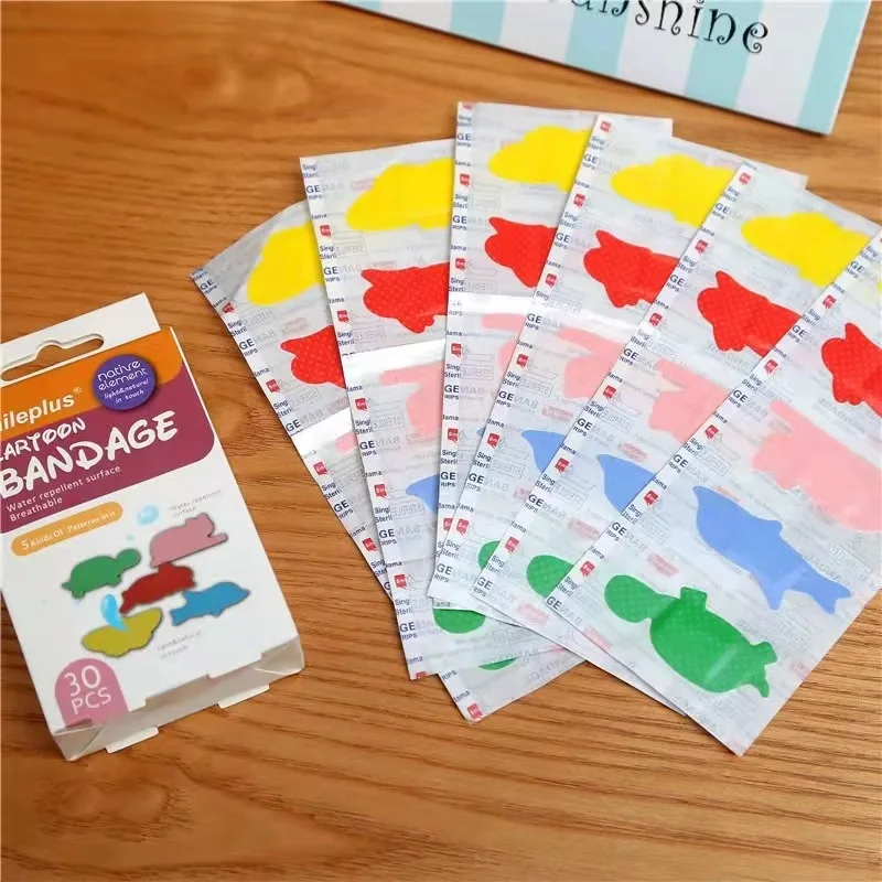 Desenhos animados Animais Bandagens adesivas impermeáveis para crianças, bonito gesso, Band Aids Patch, ferida vestir, kit de primeiros socorros