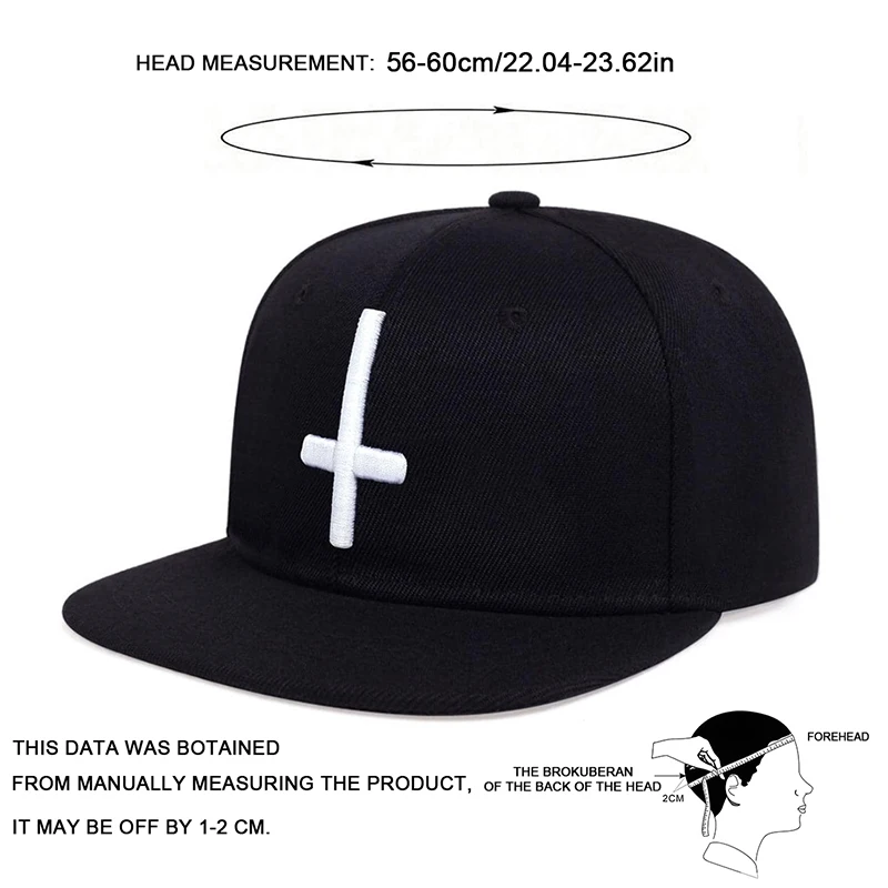 Unisex Flat Cross Embroidery Hip-hop Hats Spring Autumn Outdoor Adjustable Casual Baseball Caps Sunscreen Hat