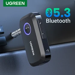 UGREEN-Bluetooth Car Receiver Adapter, 3.5mm AUX Jacks para alto-falantes do carro, Audio Music Receiver, mãos livres, 5.3