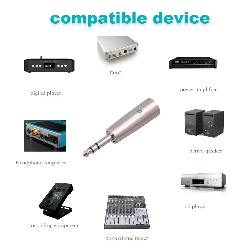 

3-контактный микрофонный преобразователь, адаптер TRS «папа-мама», разъем XLR «папа» на 1/4 дюйма, 6,35 мм, разъем-переходник для стереомикрофона